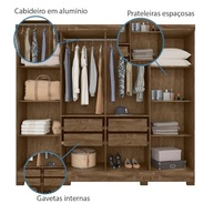 Guarda-Roupas Casal 8 Portas Diplomata Castanho/Baunilha - Organização e Estilo para seu Quarto - imagem 5