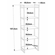 Estante Multiuso 5 Prateleiras 187x60cm Estilo Industrial | Design Moderno e Resistente - imagem 3