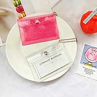Bolsa de Moedas Mini Transparente com Glitter e Cartão de Crédito – Prática e Estilosa - imagem 1