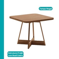 Conjunto de Sala de Jantar Charlotte com 4 Cadeiras Estofadas em Nogal - Design Moderno e Confortável - imagem 5