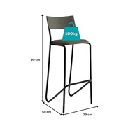 Kit 2 Banquetas Altas Estofadas para Cozinha e Balcão - Design Moderno e Conforto Ergonômico - imagem 4