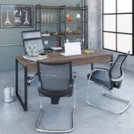 Mesa Diretor Kuadra 180x70x75cm – Design Industrial Moderno com Estrutura Preta - imagem 5