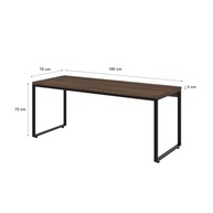 Mesa Diretor Kuadra 180x70x75cm – Design Industrial Moderno com Estrutura Preta - imagem 4