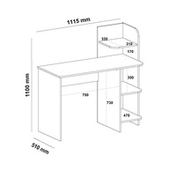 Escrivaninha com 3 Prateleiras LINK Carvalho e Branco – Design Moderno para Estudos e Trabalho - imagem 3