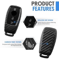 Capa de Chave Silicone Fibra de Carbono 2 Peças p/ Mercedes Benz (Classe A, C, E, S, CLA, etc.) - imagem 5