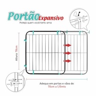 Portão Expansivo Preto 70cm a 115cm para Pets - Segurança e Liberdade com Design Moderno - imagem 3