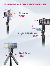 Tripé ULANZI MA09 71" Extensível: Selfie Stick, Tripé de Viagem e Suporte Universal para Celular, Câmera e GoPro com Controle Remoto - imagem 4