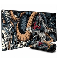 Mousepad Gamer Extra Grande 90x40cm Speed Profissional Dragão Azul | Antiderrapante Premium - imagem 1