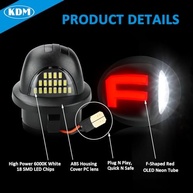 Luz de Placa LED Neon OLED Vermelho "F" KDM - Compatível com Ford F150, Ranger, Explorer e Mais - imagem 5