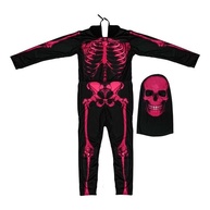 Fantasia Caveira Rosa Neon Infantil: Arrasa no Halloween! - imagem 1