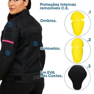Jaqueta X11 Super Air Com Prote??o Feminina Motociclista Motoqueira - imagem 4