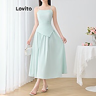 Lovito Tops Plissados com Zíper – Estilo Casual Feminino - imagem 2