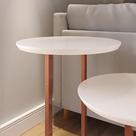 Mesa Lateral Industrial 2 em 1 com Pés de Ferro - Design Moderno para Sala - imagem 5