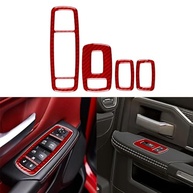 Acabamento Interno Fibra de Carbono Premium para Dodge RAM 1500/2500/3500 (2019-2024) - Estilo Esportivo Vermelho - imagem 3