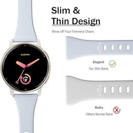 EverAct Pulseiras de relógio finas de silicone compatíveis com Vivoactive 6/5/3/3 Music, pulseira esportiva fina e estreita de 20 mm para Venu Sq 2/Forerunner 55/165/645/245 feminino e masculino - imagem 4