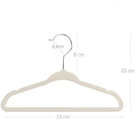 Kit 50 Cabides Infantil Veludo Antideslizante Ultra Fino Moderno Bege - Organize com Estilo e Segurança - imagem 3
