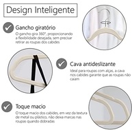 Kit 50 Cabides Infantil Veludo Antideslizante Ultra Fino Moderno Bege - Organize com Estilo e Segurança - imagem 5
