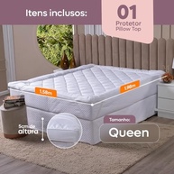 Pillow Top Queen 400 Fios Micropercal – Enchimento Grosso 600g/m², Antipilling, Respirável, Com Elástico nos 4 Cantos e Qualidade Premium (Branco) - imagem 3