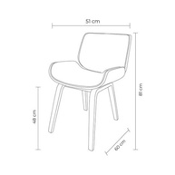 Cadeira Milão Interlocutor Base Fixa Giratória em Couro Premium (Branco Natural) - Design Sofisticado e Conforto Ergonômico - imagem 3