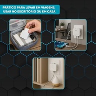 Adaptador Tomada Benjamin Articulado Flexível Bivolt 4 Entradas + 2 USBs - Portátil e Essencial para Viagens - imagem 3