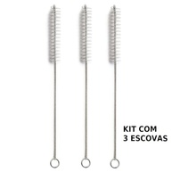 Kit Escova para Limpeza de Canudos 3 Unidades - 20cm Flexível com Cerdas Macias - imagem 3