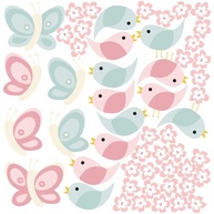 Adesivo Infantil Floral com Pássaros e Borboletas - Decore o Quarto com Magia! - imagem 4