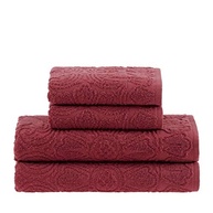 Buddemeyer Jogo de Toalhas Florentina Banho Vermelho 4 Peças - Algodão Premium com Design Floral - imagem 2