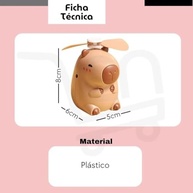 Mini Ventilador Capivara Fofinho Portátil Recarregável - Design Divertido e Compacto - imagem 3