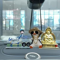 Ornamento de Gesso Giratório de Pato Fofo: Decoração Charmosa para Carro e Casa - imagem 5
