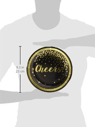 Pratos de Papel Cheers Gold Foil - 8 Unidades | Design Festivo Premium - imagem 3
