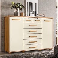 Cômoda 2 Portas 7 Gavetas Fontana Albatroz - Design Moderno em Carvalho Grife/off White - imagem 2