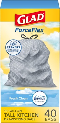 Sacos de Lixo Altos 40L ForceFlex com Fragrância Fresh Clean - 40 Unidades - imagem 1