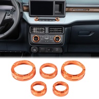 Kit 5 Capas Botão Ar Condicionado Ford Maverick 2022-2024 - Estilo Mech Laranja - imagem 1