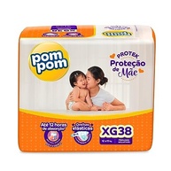 Fralda Pom Pom Protek Derma - Proteção Hidratante com Extratos Naturais - Mega XG 38 Unidades - imagem 2
