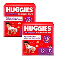 Fralda Huggies Supreme Care G: Kit com 70 Unidades - imagem 1