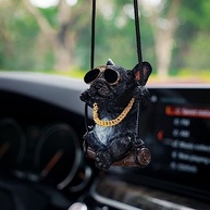 Floruit Buldogue Francês Balançante: Enfeite Divertido para Espelho Retrovisor de Carro - imagem 2