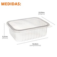 Pote Retangular Plástico 500ml - Marmita Fitness Freezer com 48 Unidades - imagem 3