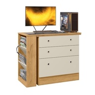 Cômoda com Mesa Giratória Gamer Freijó Off White Qmovi - Design Moderno e Funcionalidade Premium - imagem 5