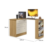 Cômoda com Mesa Giratória Gamer Freijó Off White Qmovi - Design Moderno e Funcionalidade Premium - imagem 4