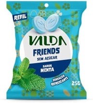 Pastilhas Valda Friends com Mentol e Eucaliptol - Sem Açúcar (Sabor Menta) - Refrescância Instantânea - Kit com 10 Sachês de 25g/cada - imagem 1