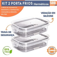 Kit 2 Potes Herméticos com Escorredor Plastil 500ml - BPA Free, Ideal para Frios e Petiscos - imagem 5