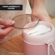Pote Térmico Rosa 530ml com Colher - Aço Inox para Frutas, Sopas e Refeições Práticas - imagem 3