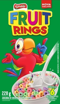 KiSabor, Fruit Rings, Sabor Frutas, Cereal Matinal, 220 Gramas - imagem 3