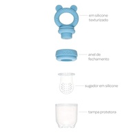 Porta-Frutinhas em Silicone Ursinho Azul - Seguro e Prático para Bebês - imagem 5