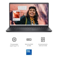 Notebook Dell Inspiron 15.6" Full HD Intel Core 3-100U 8GB 512GB SSD Linux Preto Carbono I15-I3100-U15P - imagem 2