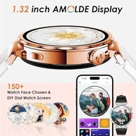 Smartwatch Feminino Elegante: Tela 1.32" Full Touch, Chamadas, 120+ Modos Esportivos | Compatível Android/iOS - imagem 3