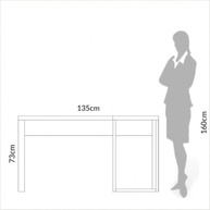 Mesa de Escritório de Canto 135x158cm em MDF Off White com Freijó - Design Moderno e Funcional - imagem 3