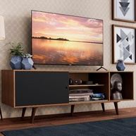 Rack Madesa Dubai para TV até 65" com Design Rustic/Preto - Moderno e Funcional - imagem 3