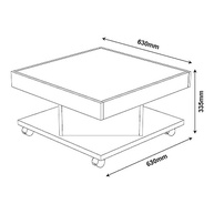 Mesa de Centro com Rodízios SAARA Cinamomo/Off White – Design Moderno e Funcionalidade - imagem 3