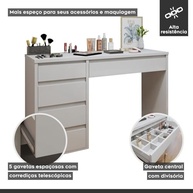 Penteadeira 5 Gavetas Giulia Yescasa Off White - Design Moderno e Funcionalidade Premium - imagem 5